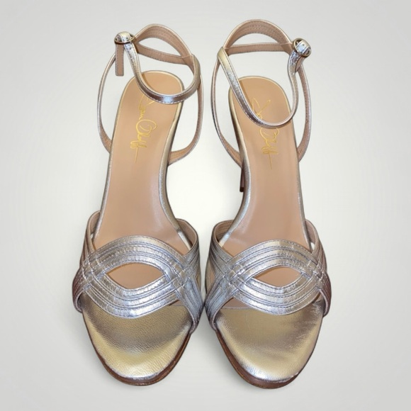 NEW JOAN OLOFF GALA SILVER METALLIC LUX NAPPA Size 9.5 - Picture 10 of 16